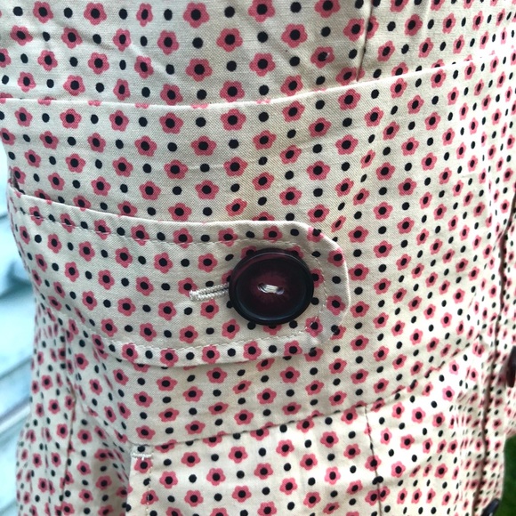 Floral Print Dress with Buttons and Pockets Wiggle - Picture 5 of 8